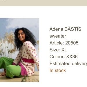 Gudrun Sjoden Pink and Green Sweater